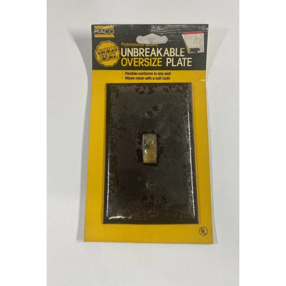 *BRAND NEW* Vintage Raco Plastic Black Light switch Cover Plate NOS 1980s